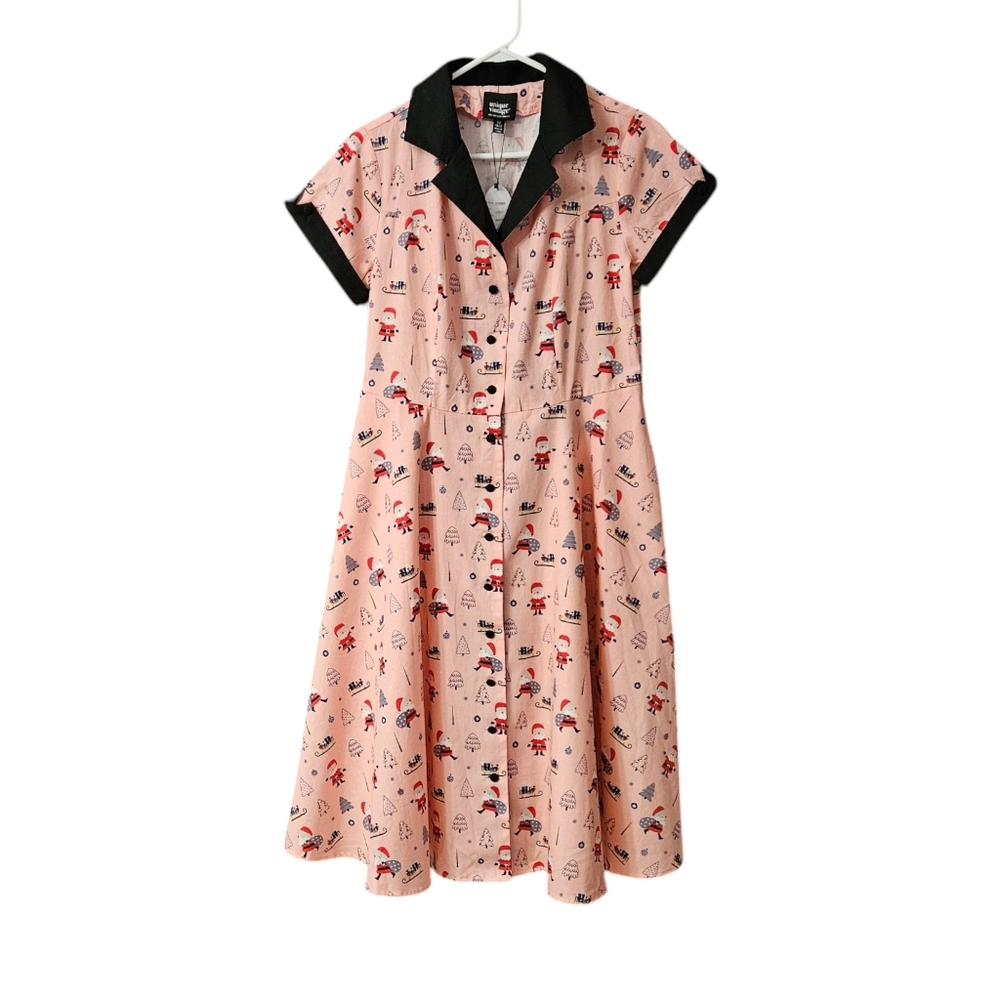 Unique Vintage Pink and Black Dress